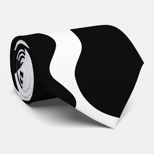 Cravate Modèle noir et blanc d'impression de vache (Roulé)