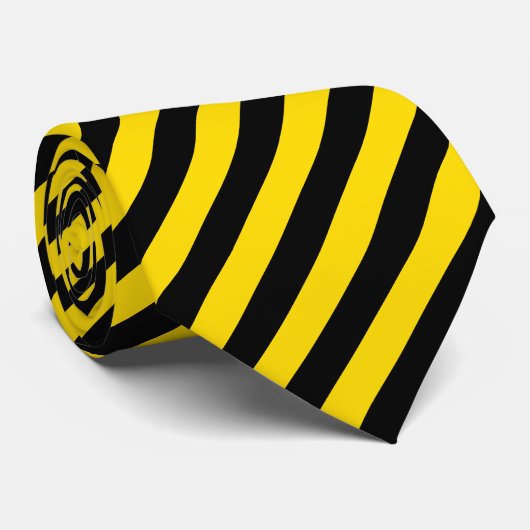 Cravate Modèle rayé jaune noir élégant tendance (Roulé)