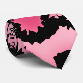 Cravate Modèle rose et noir d'empreinte de léopard (Roulé)