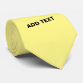 CRAVATE MODÈLE TEXTE MODERNE PASTEL JAUNE D'IMAGE (Roulé)