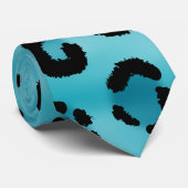 Cravate Modèle turquoise d'empreinte de léopard (Roulé)