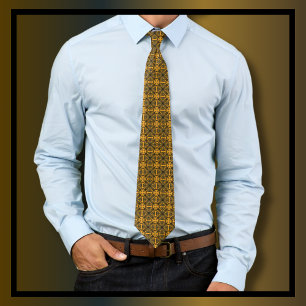 Cravate Modèle vintage Ornate Gold Damask
