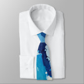 Cravate Modern abstract with pastel shades of blue ocean (Attaché)