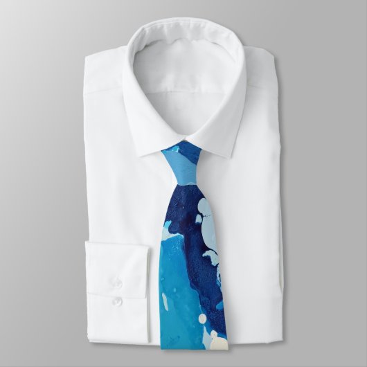 Cravate Modern abstract with pastel shades of blue ocean (Attaché)