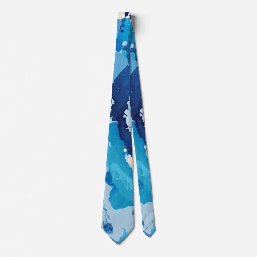 Cravate Modern abstract with pastel shades of blue ocean (Devant)