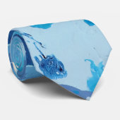 Cravate Modern abstract with pastel shades of blue ocean (Roulé)