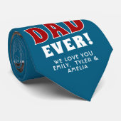 Cravate Modern Best Dad Teal Heart 2 Photo Fathers Day (Roulé)