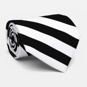 Cravate Modern black and white stripes pattern neck tie (Roulé)