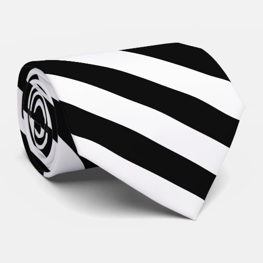 Cravate Modern black and white stripes pattern neck tie (Roulé)