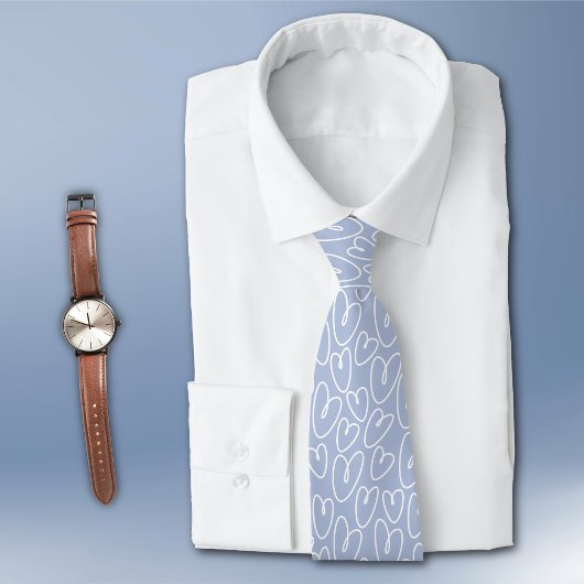 Cravate Modern Blue Heart