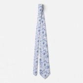 Cravate Modern Blue Watercolor Floral Pattern (Dos)