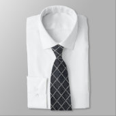 Cravate Modern Charcoal Diamond Grid Tie (Attaché)