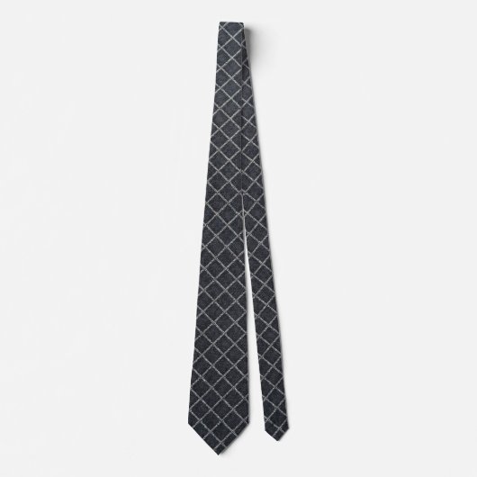 Cravate Modern Charcoal Diamond Grid Tie (Devant)