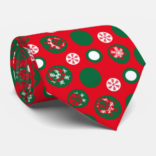 Cravate Modern Christmas Snowflakes Dots Pattern