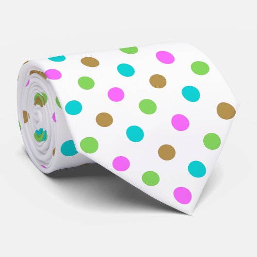 Cravate Modern Colorful Chic Polka Dots (Roulé)