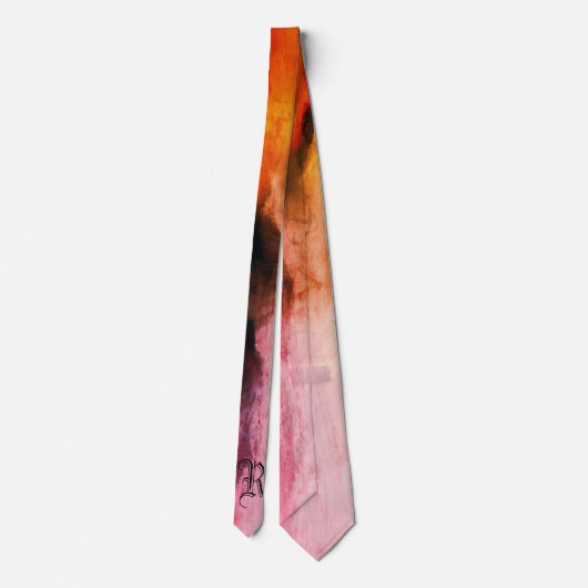 Cravate Modern Elegant Rose Dark Gold Abstract Monogram (Dos)