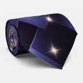 Cravate Modern Glamour - azul zafiro, verde, púrpura (Roulé)