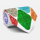 Cravate Modern Harlequin Pattern Sparkly Mardi Gras  (Roulé)