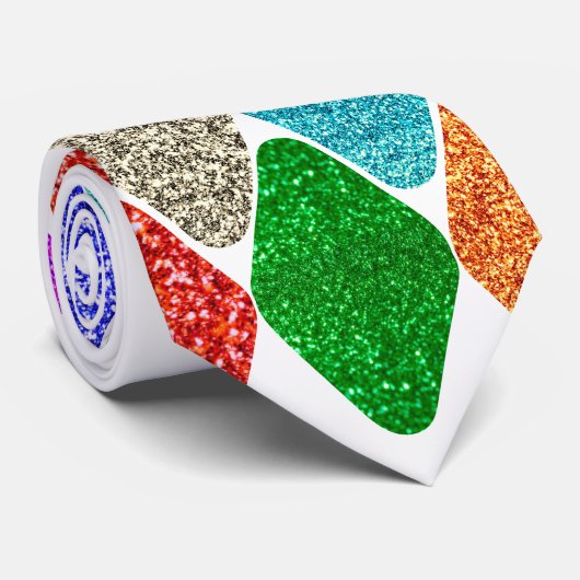 Cravate Modern Harlequin Pattern Sparkly Mardi Gras  (Roulé)
