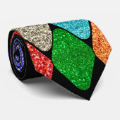 Cravate Modern Harlequin Pattern Sparkly Mardi Gras  (Roulé)
