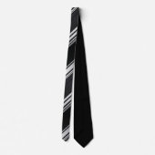 Cravate Modern Metallic Diagonal Pattern Black Silver (Dos)