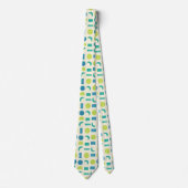 Cravate Modern Minimalist Citrus Green and Coastal Blue (Devant)