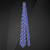 Cravate Modern Minimalist Deep Blue and White Paisley