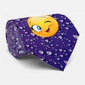 Cravate Modern Rain Drops  ,Emoji Winking (Roulé)