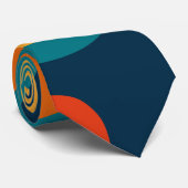 Cravate Modern Retro Wavy Abstract Pattern  (Roulé)