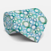 Cravate Modern Watercolour Circle Pattern Blue & Teal (Roulé)