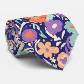 Cravate Modern Wildflower – Bold Funky Floral  (Roulé)