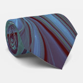 Cravate Moderne Abstrait tendance Fleur bleue Fractal Art (Roulé)