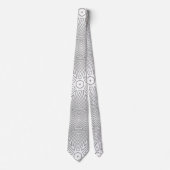 Cravate MODERNE BLANC GRIS MIGNON COLLIER Rmdesignflo55 (Devant)