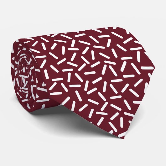 Cravate Moderne blanc & rouge (Roulé)