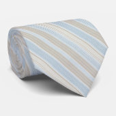 Cravate Moderne bleu clair et beige côtier multiréglé (Roulé)