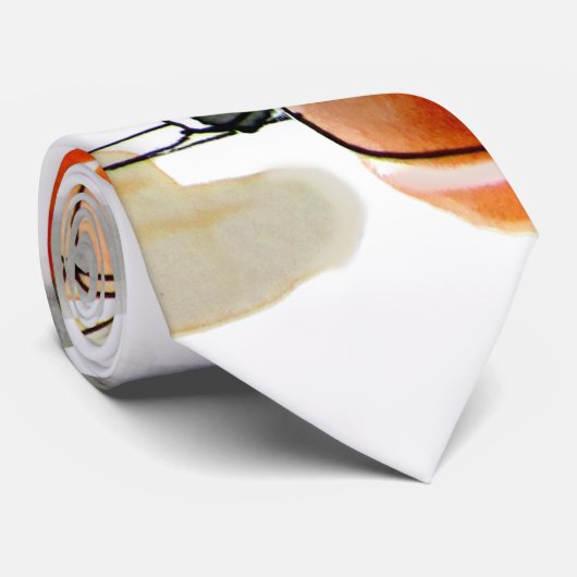 Cravate Moderne Business Résumé Motif Watercol Orange (Roulé)