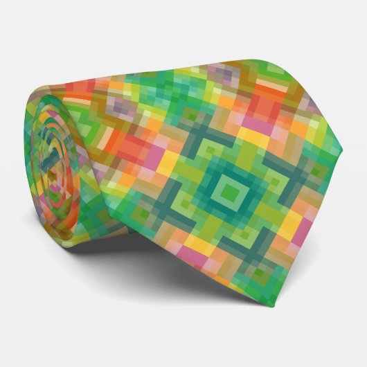 Cravate Moderne Carré élégant Triangles Polygon Motif (Roulé)