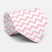 Cravate moderne Chevron Design en rose et blanc (Roulé)
