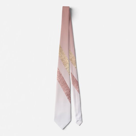 Cravate Moderne Chic Rose Or rose Chevron Gradient (Devant)