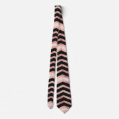Cravate Moderne Chic Rose Or rose noir Chevron Geo (Dos)