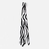 Cravate Moderne chic stylé noir blanc imprimé zèbre (Devant)
