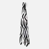 Cravate Moderne chic stylé noir blanc imprimé zèbre (Dos)