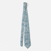 Cravate Moderne Classique – Ornement Royal Bleu (Dos)