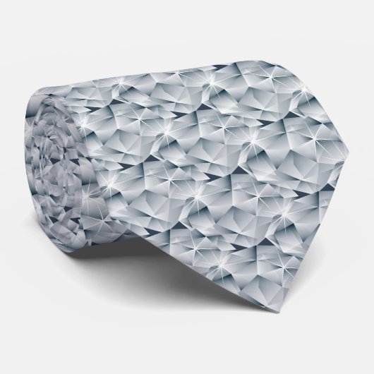 Cravate Moderne Classique – Texture Diamant Bleu Minuit (Roulé)