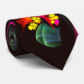 Cravate Moderne coloré Floral Abstrait Art Motif #06 (Roulé)