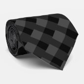 Cravate moderne design - Black Grey Check (Roulé)