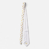 Cravate Moderne Elégant Simple Classy Pois d'or blanc (Dos)