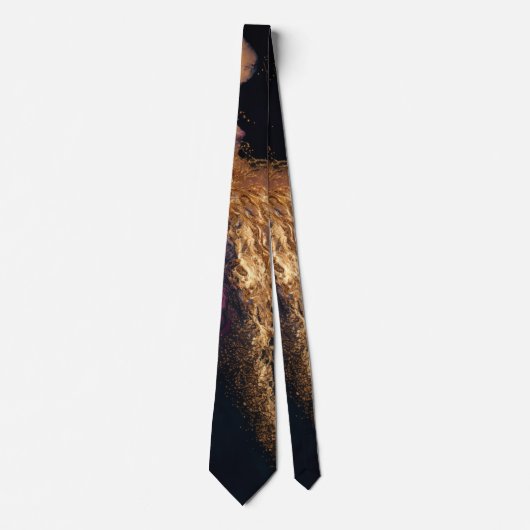 Cravate Moderne Élégant Violet Sarcelle Noir Marbre Agate  (Devant)