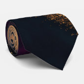 Cravate Moderne Élégant Violet Sarcelle Noir Marbre Agate  (Roulé)