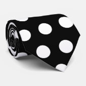 Cravate Moderne et mignon grand noir, blanc pois (Roulé)